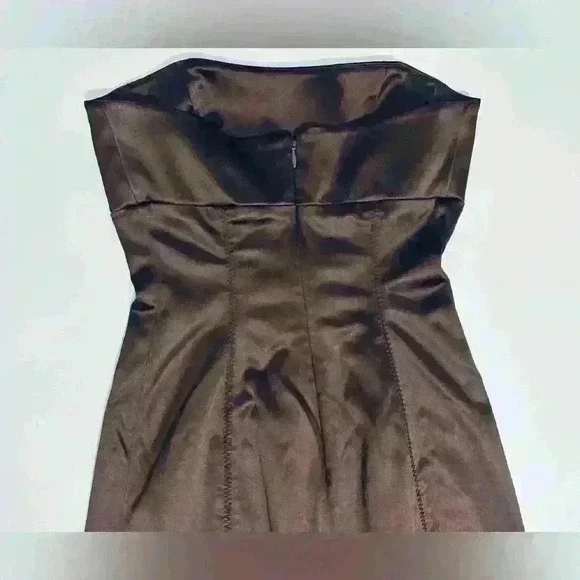 Bebe Vintage Y2K Strapless Cocktail Dress, Chocolate Brown, Size Small - Picture 4 of 16